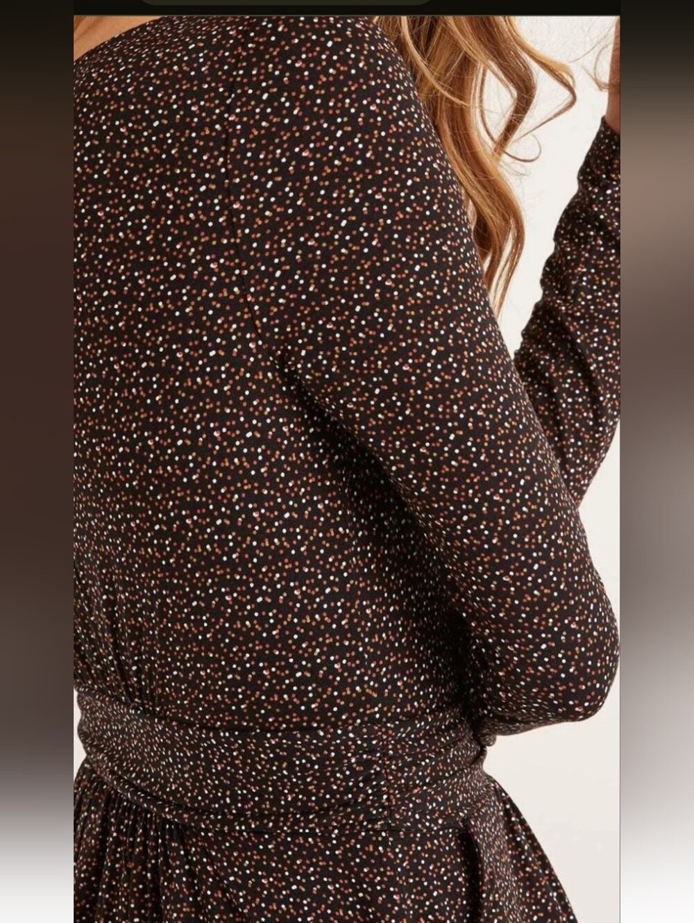 NWOT Boden Abigail Black Confetti Print Long Sleeve Jersey Dress, Size 8P - Picture 2 of 13
